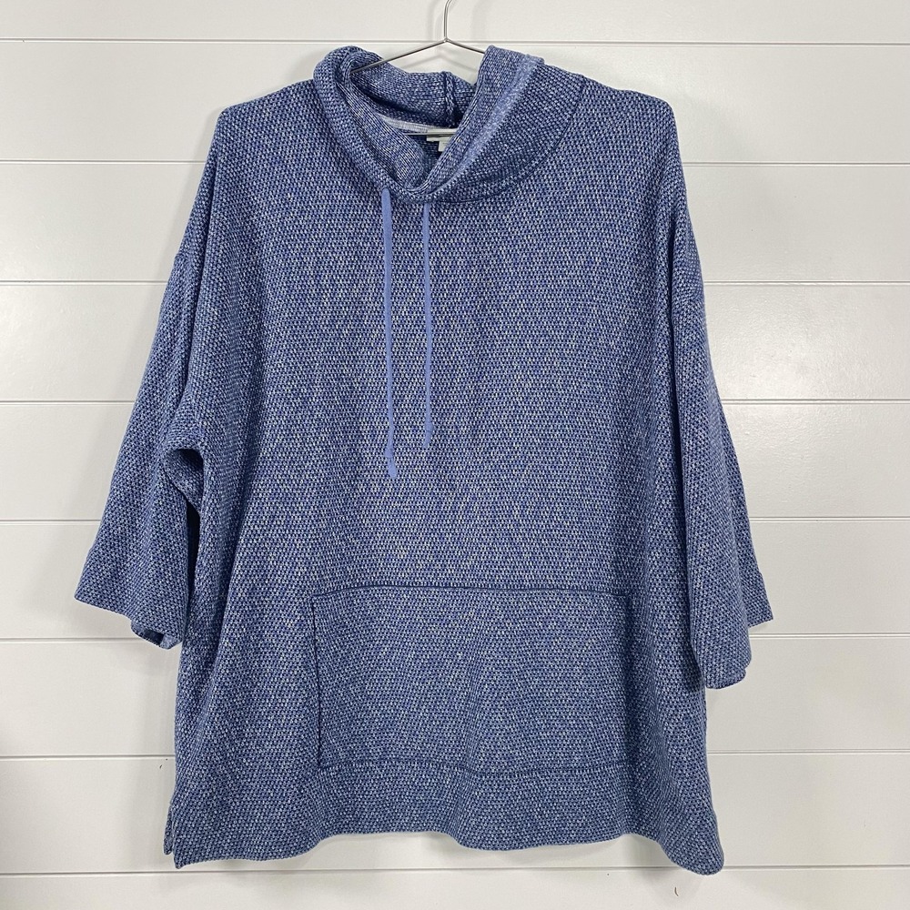 Pure Jill Pullover Sweater Womens Large Tunic Soft Knit Kangaroo Pocket Comfy
